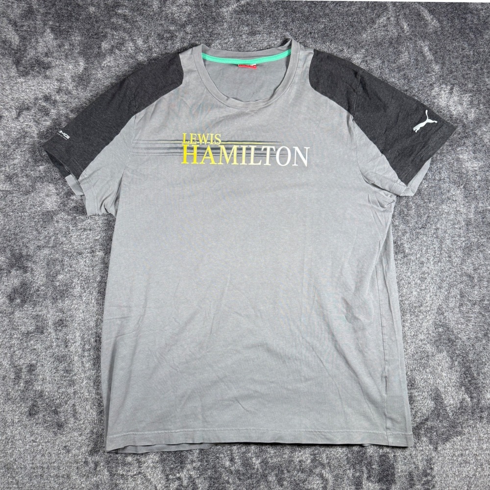 Puma Mercedes AMG Petronas F1 Lewis Hamilton Grey Graphic T-Shirt XXL